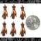 Antiqued Copper Plated Brass Hand Charms with Ring on Wrist - Set of Six - C-C157